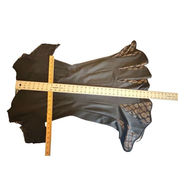 Catherine Malandrino Dress Size 6 Black Lace Panel Fit & Flare Long Sleeve - Picture 4 of 11